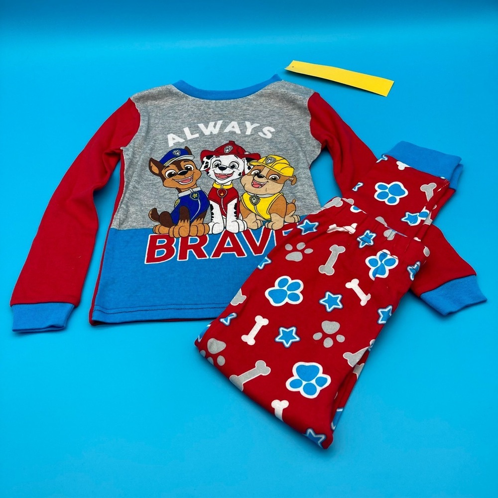 Paw Patrol Boys Snug-Fit 100% Cotton Pajamas Set "Always Brave" Size 6